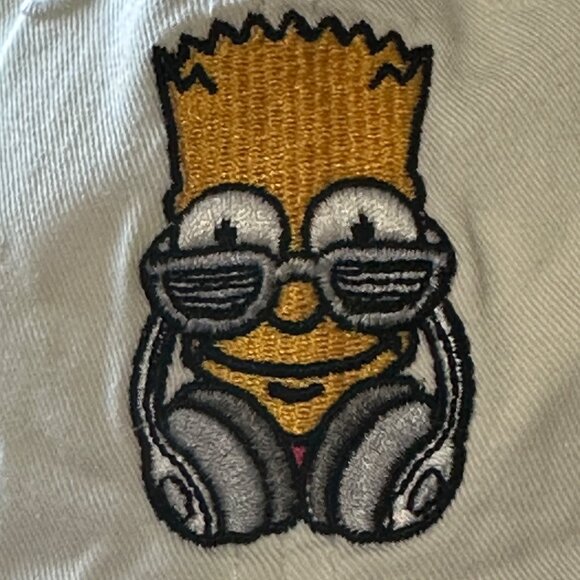 Bart Simpson headphones shades One Size Fits Most buckle back white hat - Picture 1 of 5
